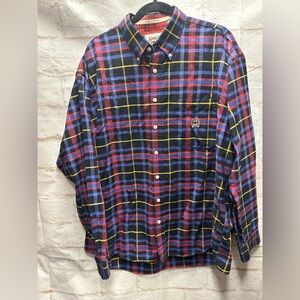 Cinch Red Plaid Long Sleeve Flannel Western Shirt Logo‎ Button Up..XL
